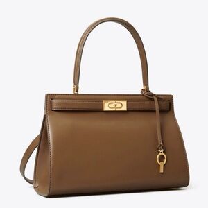 Authentic Tory Burch leather Lee Radziwill top handle tan